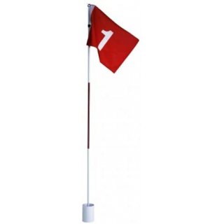 Golf Fahne mit Golfloch mit 2 Motivgolfbällen