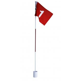 Golf Fahne mit Golfloch und 3 Turnierbällen oder 12 Überungsbällen