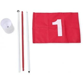 Golf Fahne mit Golfloch und 3 Turnierbällen oder 12 Überungsbällen