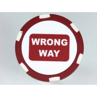 Golf Ballmarker WRONG WAY,3 Ballmarker im Roulette-Design