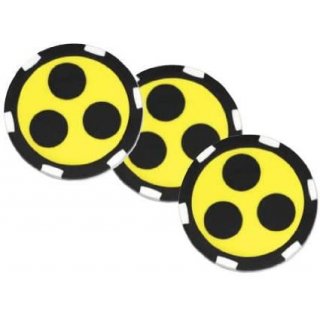 Golf Ballmarker BLIND, 3-er-Set Ballmarker im Design eines Roulette Chips