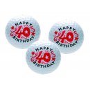 3-er-Golfballset HAPPY BIRTHDAY 40er