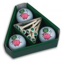 Geschenkbox mit 3 Motivgolfbällen Glücksschwein und...
