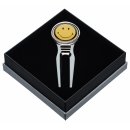 Edle Pitchgabel aus Messing mit Motivballmarker  SMILEY...