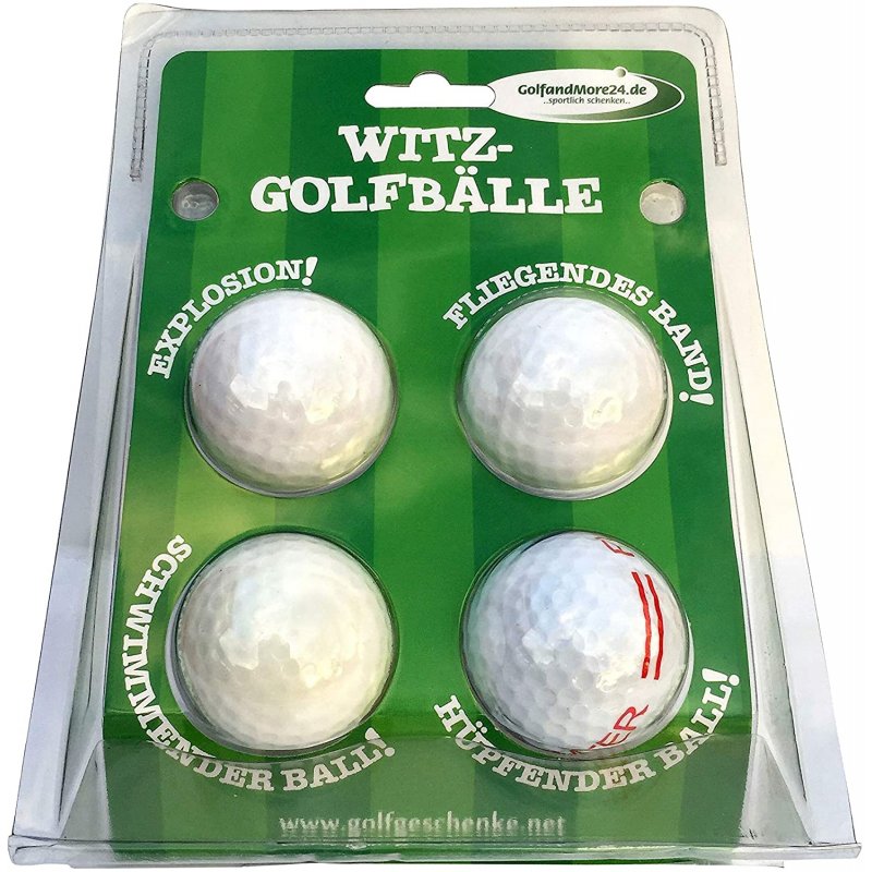 CEBEGO Golf Jokeballs 4-er-Set Golfgeschenke witzig im Golfballset,4 funny  Golfballs eiern, Explodieren, Jet Streamer & schwimmend