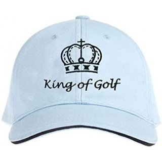CEBEGO Geschenkset 2-teilig KING OF GOLF mit Golfcap und Golftuch in hellblau mit Stick und Krone KING OF GOLF