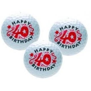 CEBEGO Golfballset HAPPY-40er, Golfball und Golfbälle,Geburtstagsmotiv