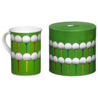 Tasse im Golfdesign mit Geschenkbox