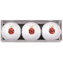 3 Golfbälle im Weihnachts-Design Weihnachtskugeln