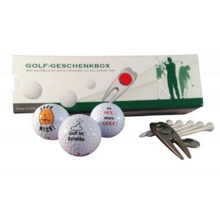 Golf Geschenkset derb & witzig in Golf Geschenkbox