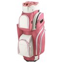 Pinkes Golf-Cartbag mit weißen Taschen
