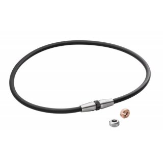 Lunavit Magnethalsband SCHWARZ mit Magnetschliee und wechselbaren Charms