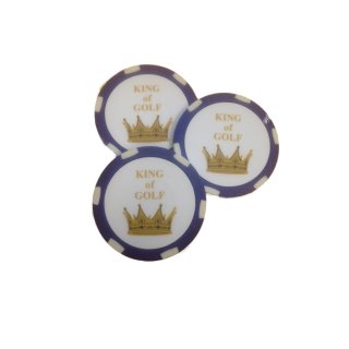 Golf Ballmarker KING OF GOLF 3-er-Set