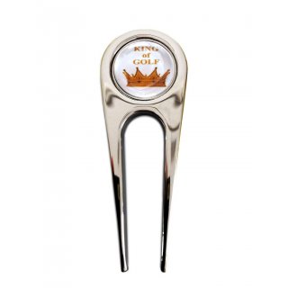 Golf Pitchgabel KING OF GOLF mit entnehmbarem Ballmarker