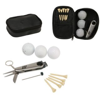 Golfgeschenk All-in-one in Ledertasche,Golfzubehr mehrteilig im Geschenkset