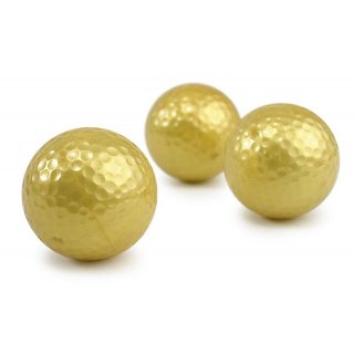 Golfballset Gold, Dreierpack, golden Golfballs, Golfgeschenke